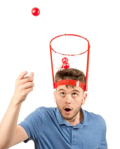 Vista 2 de Juego de cesta de básquetbol para la cabeza, talla única , Rojo