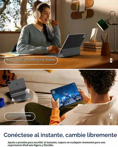 Vista 7 de HOU Funda para iPad Pro de 11 pulgadas con teclado M5 2025/M4 2024 (SOLAMENTE), funda de teclado Magic Keyboard iPad Pro de 11 pulgadas