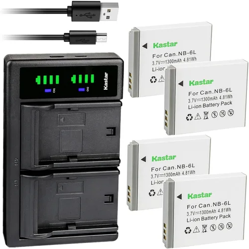 Vista 7 de Kastar Reemplazo del cargador de batería USB NB-6L LTD2 para Canon NB-6L NB6L, NB-6LH NB6LH, Canon CB-2LY Charge, Canon Digital IXUS 200 IS, cámara