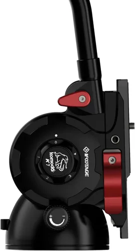 Vista 4 de IFOOTAGE Cabezal fluido Komodo K7, cabezal de trípode de video Cabezal de arrastre fluido para cámaras DSLR, videocámara, monopie y trípodes, carga