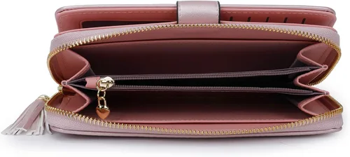 Vista 4 de Carteras RFID para mujer con múltiples ranuras para tarjetas y compartimento para teléfono celular