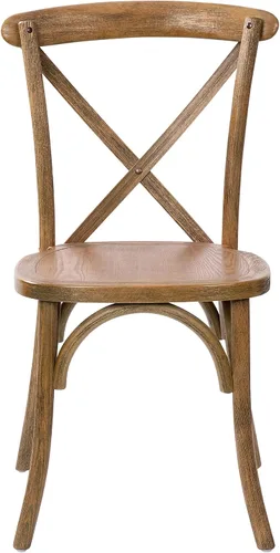 Vista 10 de Flash Furniture Advantage - Silla con respaldo en X natural oscuro raspado a mano Hand Stained Finish, Durable Construction, Commercial Use