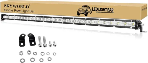 Vista 13 de SKYWORLD 2 X 4 Pulgadas 15W Barra de Luz LED de Una Sola Fila de Bajo Perfil Ultra Delgada, Mini Foco, Luces de Conducción Todoterreno, Luces LED