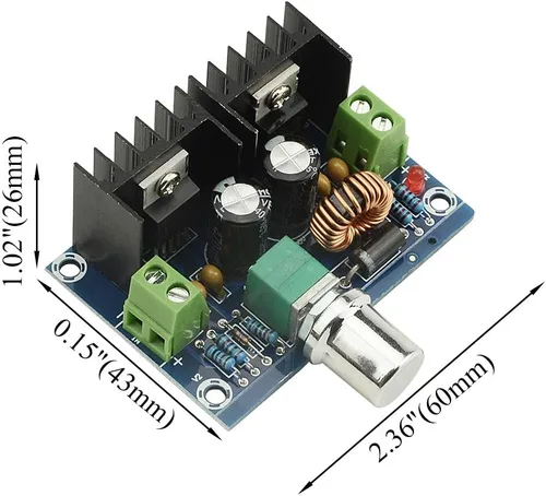 Vista 2 de 2 unids 5A Dc-Dc Buck Módulo Convertidor Max 8A 200W 4-40V a 1.25-36V XL4016E1 DC Regulador Conversor de corriente constante para carga o módulo
