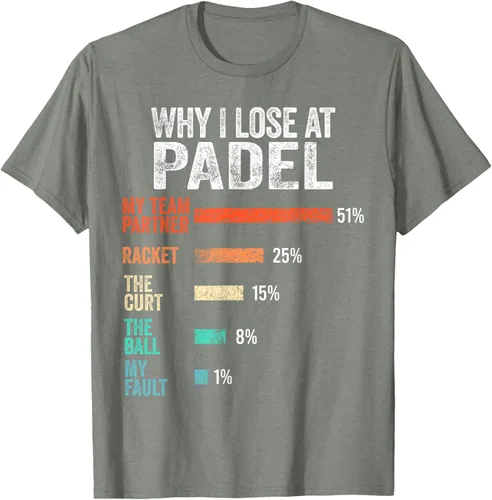 Vista 28 de Why I Lose at Padel Funny Game Padel Hombres Mujeres Camiseta de Padel