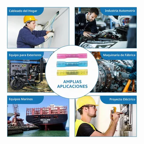 Vista 7 de Conectores de Empalme Termorretráctiles, 200 Piezas 12-10 AWG Amarillos Conectores de Cable Eléctrico Impermeables Grado Marino Automotriz