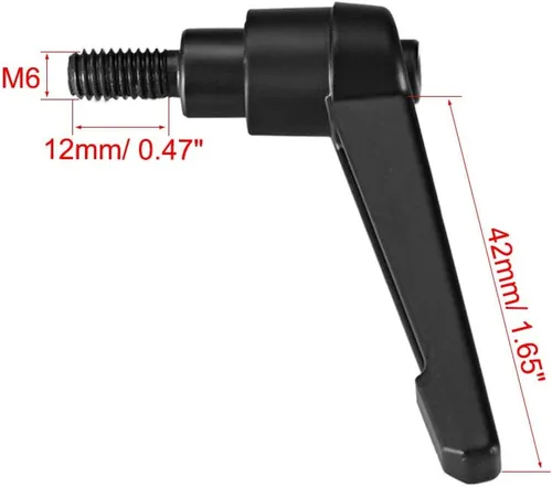 Vista 3 de uxcell M6 x 0.472 in Mango de palanca de sujeción ajustable Rosca Botón de trinquete macho roscado Perillas de bloqueo Manijas de tornillo giratorio