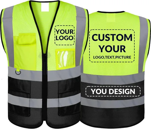 Vista 16 de BeautyWill Chaleco de seguridad personalizado con logotipo Clase 2 Chaleco reflectante de alta visibilidad Chaleco de trabajo protector