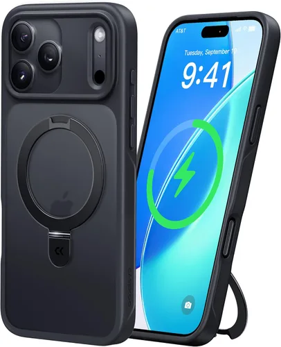Vista 11 de CASEKOO - Funda diseñada para iPhone 14 Pro con soporte magnético invisible [protección contra caídas de grado militar] [compatible con MagSafe]