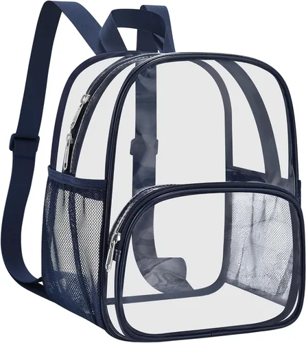 Vista 18 de USPECLARE Minimochila Transparente Aprobada para Estadio para Niños Pequeños y Niñas, Concierto, Festival, Eventos Deportivos, Aguamarina, Mediana