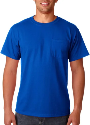 Vista 37 de Jerzees Camiseta pesada con cuello redondo y bolsillo en el pecho para hombre