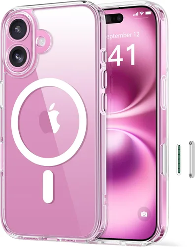 Vista 24 de GolbinBox - Funda magnética para iPhone 13 Pro Max, compatible con MagSafe, protección de cámara, protector de privacidad, funda translúcida mate, a