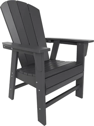 Vista 10 de HDPE Laguna Adirondack - Silla de comedor casual para patio, color negro