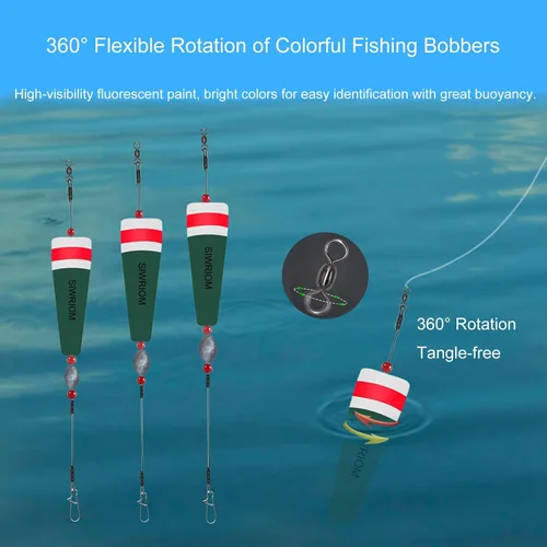 Vista 3 de Flotadores de corchos para pesca en agua salada, 4 piezas de bobbers pesados, pesca en tierra, flotador de corcho, sonajero para peces rojos