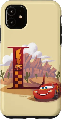 Vista 8 de Disney & Pixar - Carcasa para iPhone 17, diseño de letra L con monograma de letras L Lightning McQueen