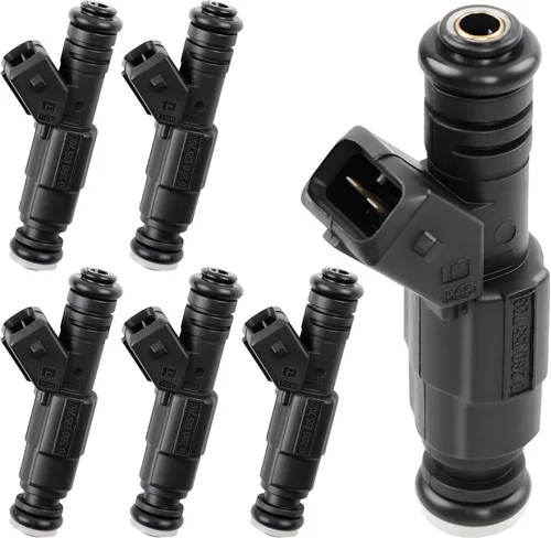 Vista 8 de Inyector de combustible, 4 agujeros, 6 piezas para Jeep Wrangler Cherokee Grand Cherokee Comanche 4.0 1987-1998 Reemplazar # 0280155703