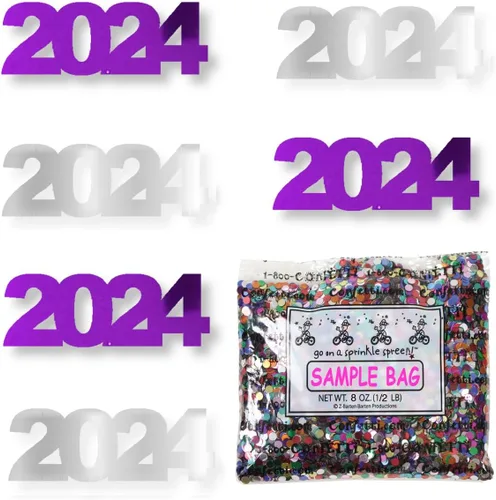 Vista 43 de Confetti Year 2024 Negro, Azul Royal Combo - 2 bolsas de media onza (1 oz)