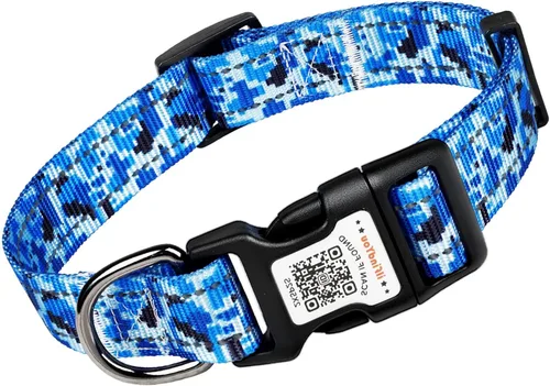 Vista 8 de Collar de perro personalizado ilFindYou con etiqueta de código QR para identificación de mascotas, collar reflectante de seguridad, adecuado