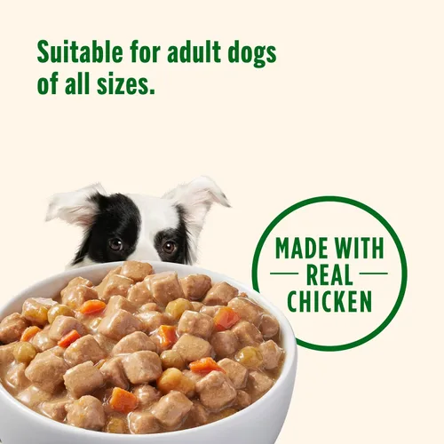 Vista 6 de Nutrish Rachael Ray Comida Húmeda para Perros Trozos en Salsa Receta de Pollo Real y Verduras, Lata de 13 oz., Paquete de 12 No Poultry By-Product