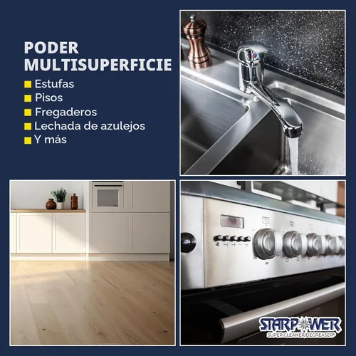 Vista 5 de STARPOWER Limpiador/Desengrasante Super Poderoso de Alta Resistencia para Todas las Superficies, Grasa, Aceite y Suciedad, 24 Onzas Para todo