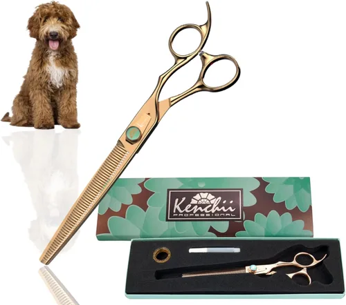 Vista 10 de Kenchii Rose - Tijeras de aseo para perros de 7 pulgadas, curvadas