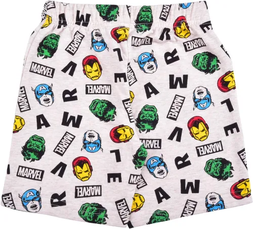 Vista 5 de Marvel Avengers Ironman, Capitán América y Hulk - Paquete de 2 pantalones cortos con cordón para niños pequeños y pequeños