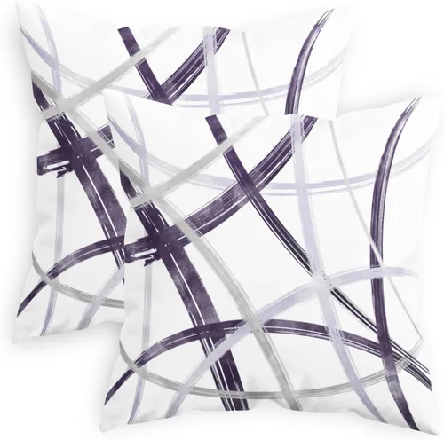 Vista 14 de CaliTime Juego de 2 fundas de almohada decorativas de vellón con líneas geométricas abstractas en forma de arco, para sofá, cama, decoración de casa