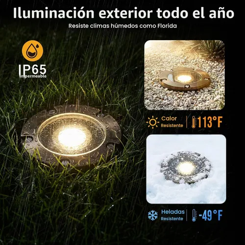 Vista 5 de Gardenreet - Luces de pozo de latón, 12 V de bajo voltaje con cable 2700 K