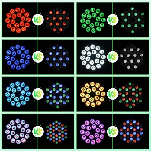 Vista 7 de U`King Luces de escenario, 18 x 18 W RGBW 4 en 1 LED DJ Par puede luz con efecto estroboscópico/lavado de escenario por DMX512 y iluminación