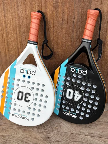 Vista 10 de Set 2 palas de pádel 1 Montecarlo y 1 Monaco Carbon Soft Mint