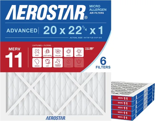 Vista 15 de Aerostar Multi - Filtro de aire de 1 pulgada para aire acondicionado y horno, Blanco Filtro de CA y HVAC, tamaño real (19 7/8 x 22 1/4 x 3/4), MPR