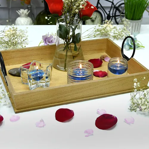 Vista 3 de Zest Candle Velas flotantes de 12 piezas, 1.75 pulgadas, gel azul transparente