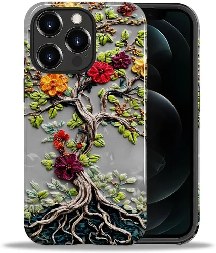 Vista 165 de ZHEGAILIAN Funda para iPhone 11, carcasa dura a prueba de golpes + silicona suave 2 en 1 híbrida, parachoques a prueba de caídas - Vidrio manchado