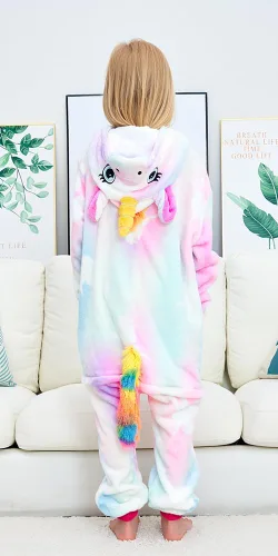 Vista 8 de Pijama unisex de unicornio para niños, disfraz de Halloween