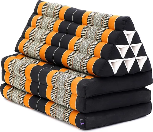Vista 40 de Leewadee - Cojín Tailandés plegable para el suelo con respaldo para TV, sala de estar, colchón para exterior, 65.7 x 20.9 x 11.8 pulgadas, Kapok
