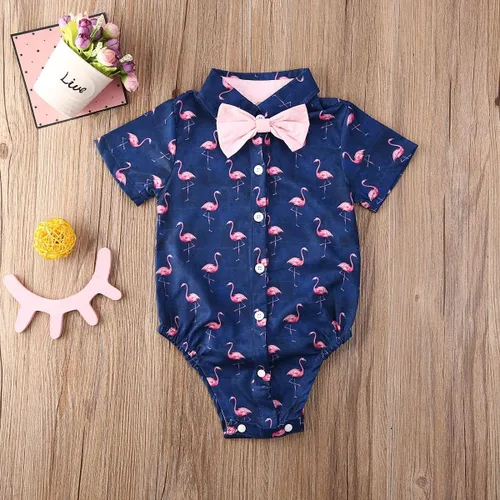 Vista 6 de Bagilaanoe Mameluco formal de manga corta para bebés y niños, ropa de caballero de una pieza, 3-24 meses