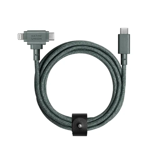 Vista 9 de Native Union Cable de correa Duo – Cable de carga universal trenzado ultra fuerte de 5 pies – Fabricado con materiales reciclados – Conectores 2