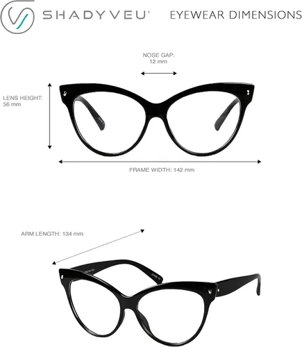 Vista 5 de ShadyVEU Exaggeratted High Point Cat Eye Oversized XL Linda Belcher Inspired Rockabilly UV400 Clear Lens Sunglasses