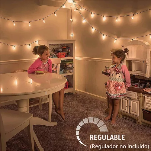 Vista 4 de Afirst Tira de luces para exteriores de 20 pies con 22 bombillas LED (2 de repuesto), impermeables, conectables, luces de patio para iluminación