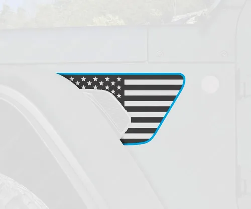 Vista 2 de Skull Daddy Graphics Banderas de ventilación estándar compatibles con Jeep Wrangler Gladiator Rubicon Mojave 392 JL JT 2018-2026