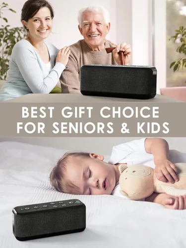 Vista 6 de Máquina portátil de ruido blanco para adultos y niños, 42 sonidos relajantes, máquina de sonido de viaje recargable con sonidos de lluvia y océano