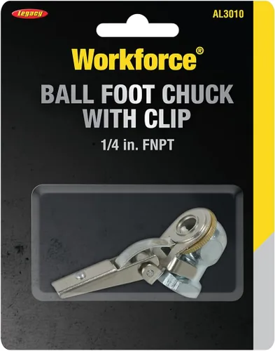 Vista 2 de Legacy Ball Foot Air Chuck con clip, 1/4 pulgadas hembra - AL3010