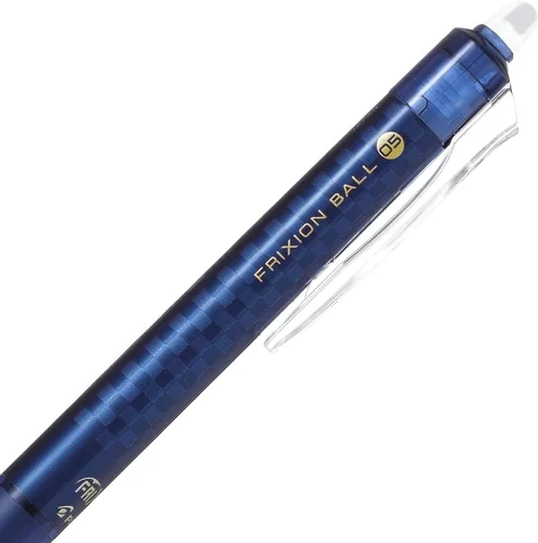 Vista 3 de Pilot Bolígrafo Frixion Ball Knock, Design Series Plaid, 0.020 in, azul marino (LFBK23EF-DBNVB)