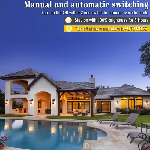 Vista 6 de Iluminación exterior del anochecer al amanecer, luces modernas con sensor de movimiento para exteriores, luces de pared impermeables