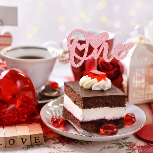 Vista 134 de Ephlyn 24 adornos para cupcakes con purpurina para el día de San Valentín, dulce amor, corazón, día de San Valentín, decoración para cupcakes