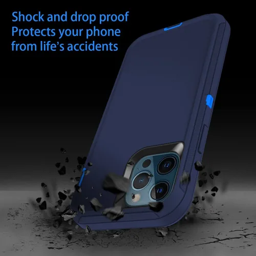 Vista 4 de I-HONVA Funda para iPhone 11 Pro a prueba de golpes, a prueba de polvo y caídas, 3 capas de protección de cuerpo completo sin protector de pantalla