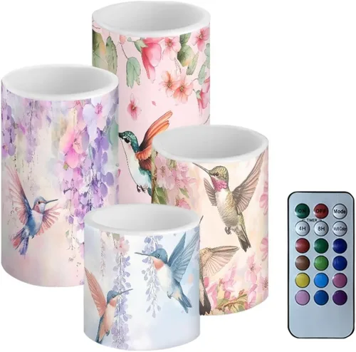 Vista 16 de Velas LED parpadeantes operadas por batería, juego de 4 con control remoto y temporizador, velas de llama danzante, velas de pilar para mesa, Playa