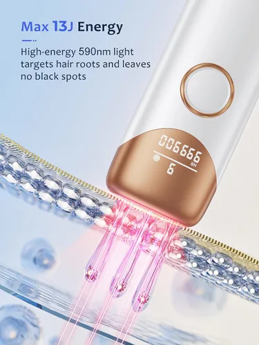 Vista 3 de Ubroo Depilación láser, dispositivo de depilación IPL con enfriamiento de hielo de 41.0 °F, depilación láser en casa para mujeres y hombres, uso