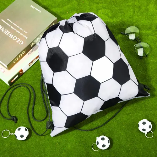 Vista 7 de Potchen 36 bolsas de fútbol con cordón – Mochila deportiva con cordón para gimnasio, bolsa de regalo para niños, juegos de pelota de fútbol, regalos