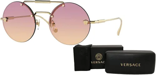 Vista 3 de Versace VE2244 Round Sunglasses for Women + BUNDLE With Designer iWear Complimentary Eyewear Kit
